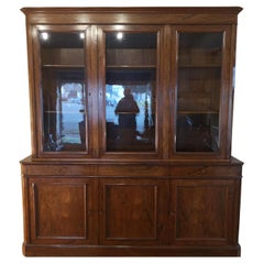 Librería francesa de tres puertas de palisandro del siglo XIX