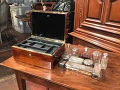19th Century French Rosewood Travel Vanity Case by Peret and Dated 1855