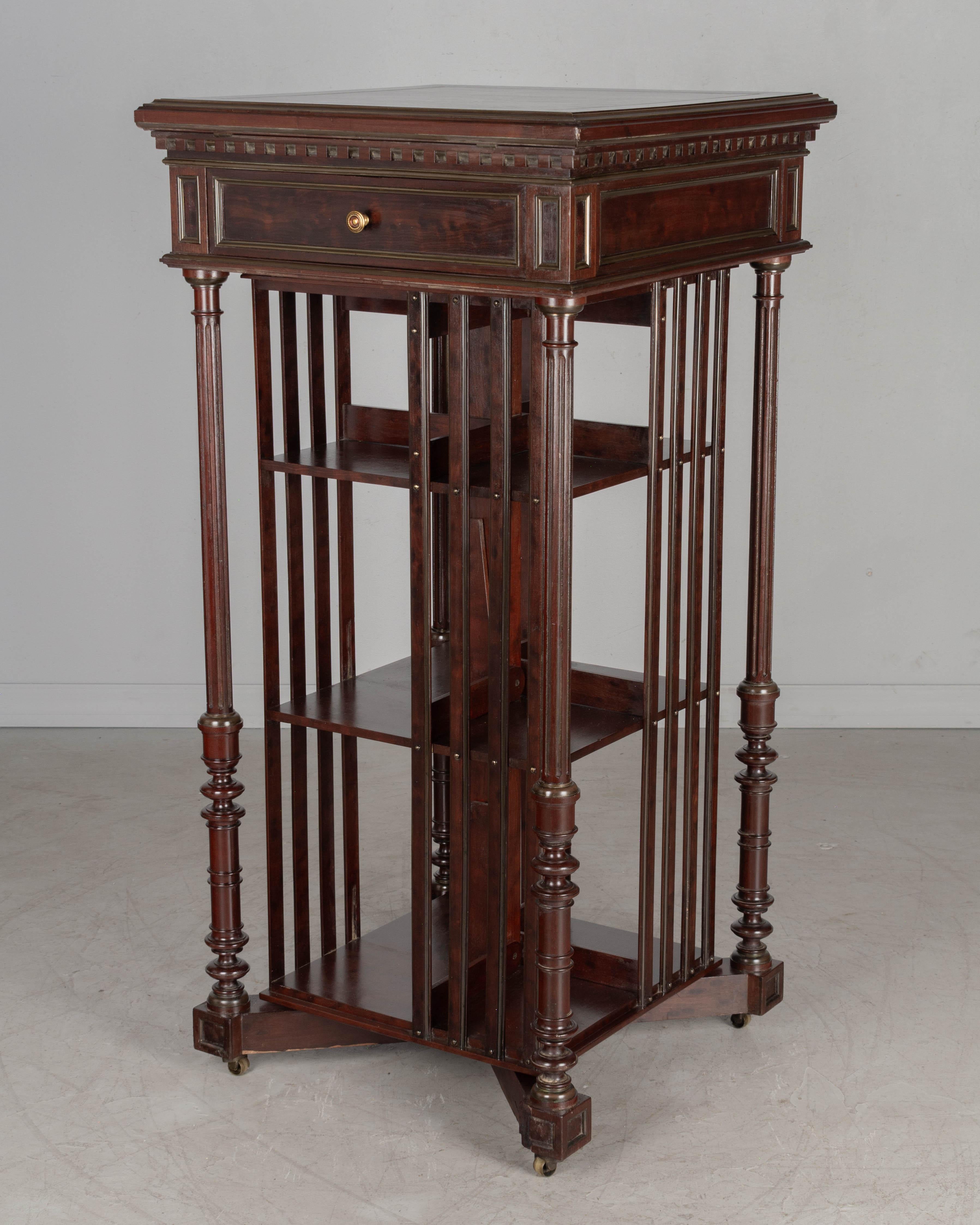 Beaux Arts 19th Century French Rotating Bookcase by Terquem, Paris For Sale
