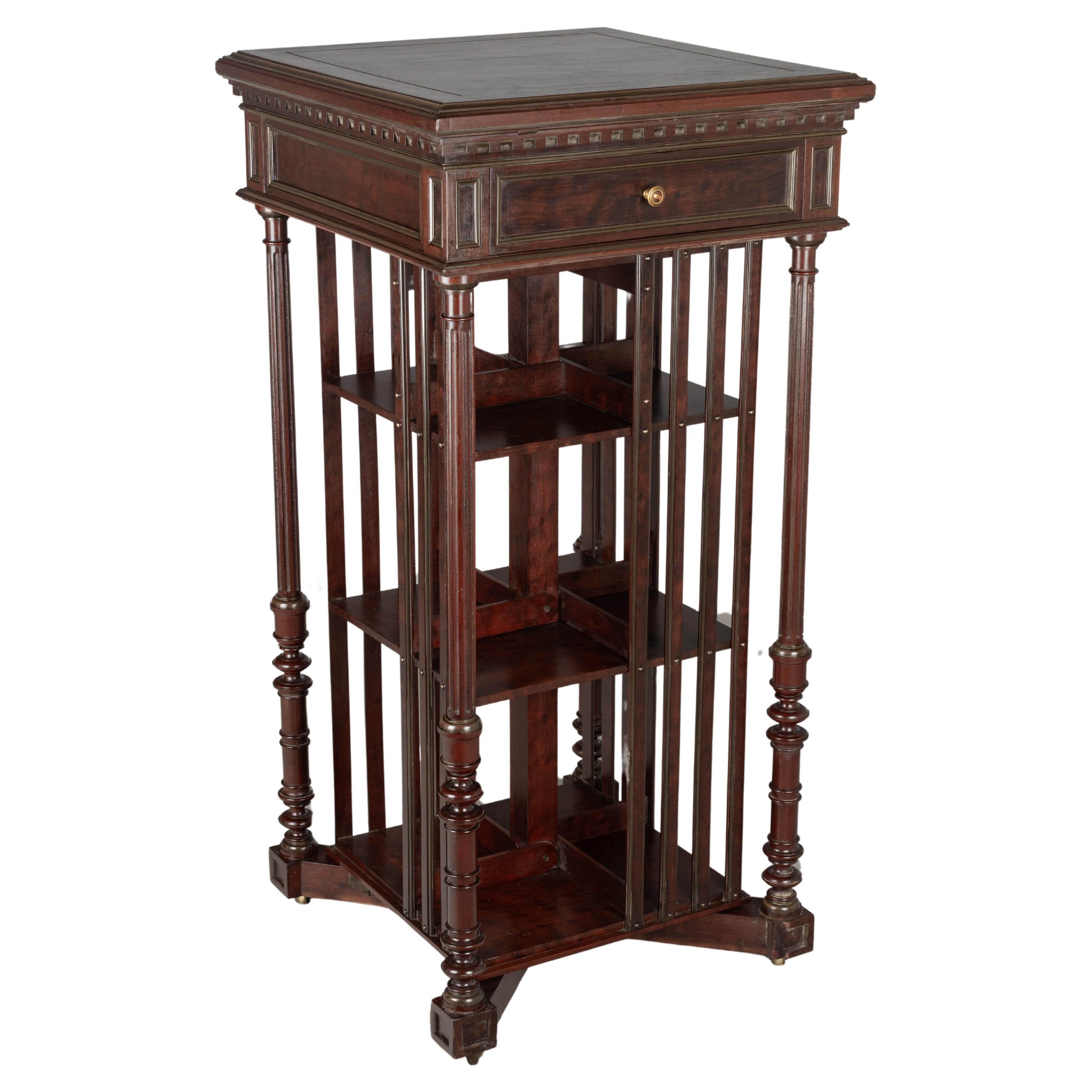 19th Century French Rotating Bookcase by Terquem, Paris For Sale