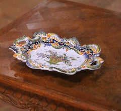 19th Century French Rouen Faience Decorative Vide-Poche Dish