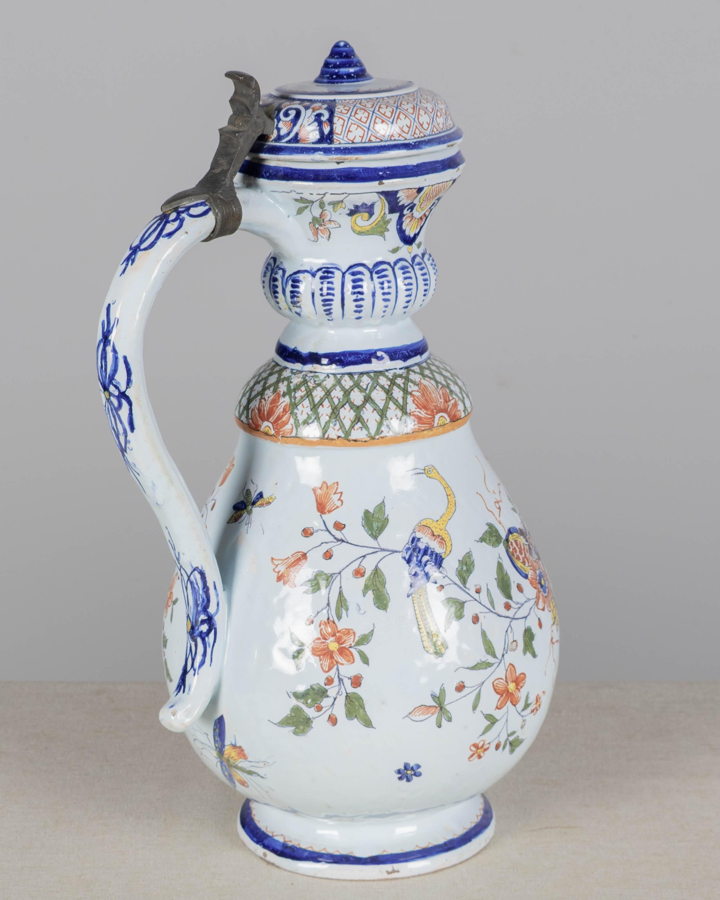 Métal Pichet en faïence de Rouen du 19e siècle en vente