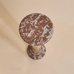 Socle en marbre rouge et ocre du XIXe siècle (France)