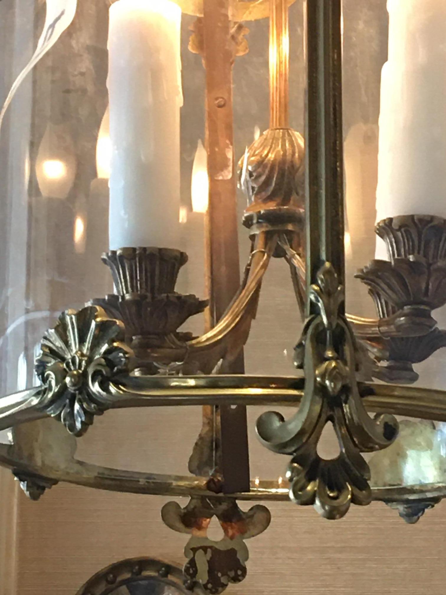 19th Century French Round Cast Brass Lantern For Sale 3
