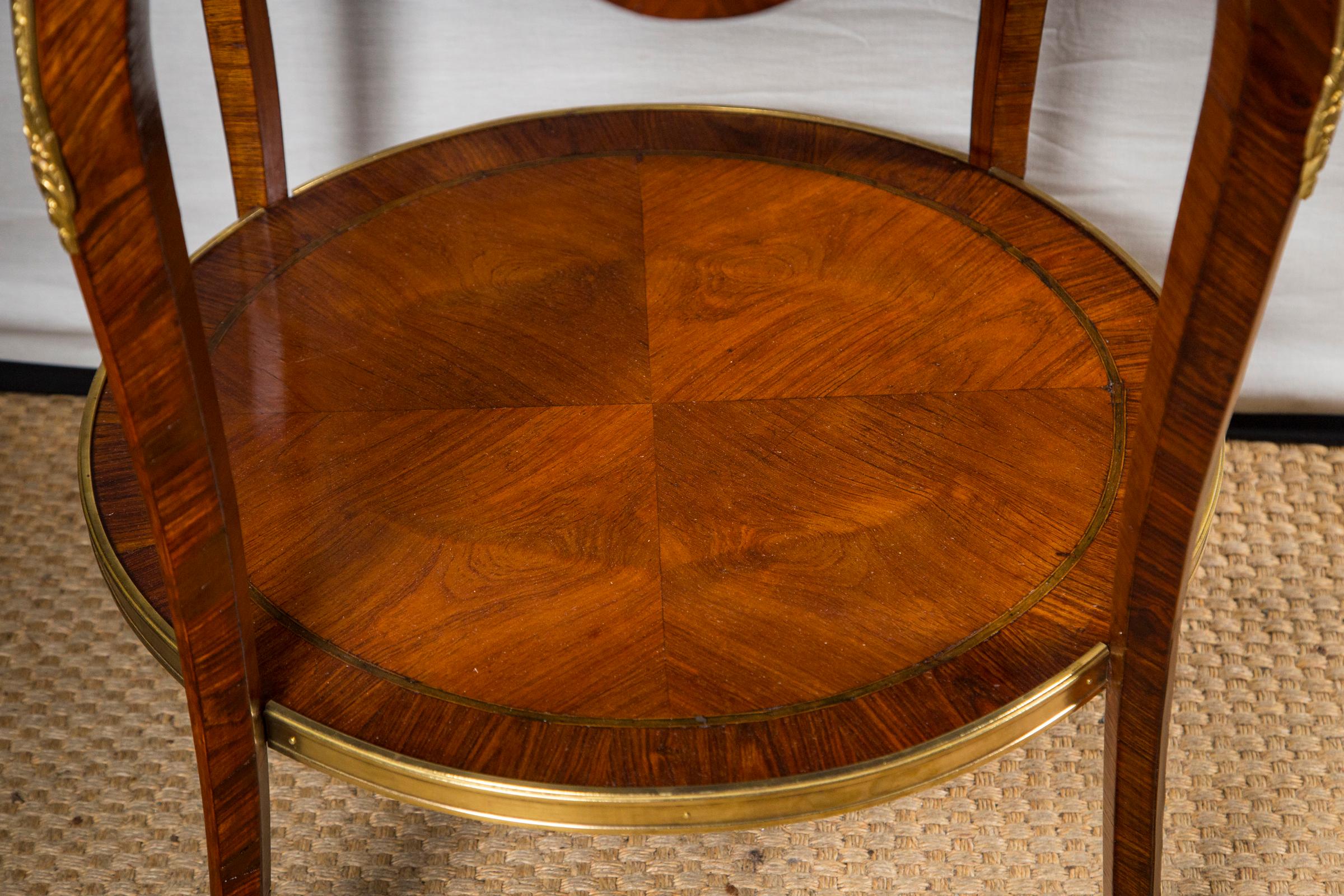 Gilt 19th Century French Round End Table For Sale