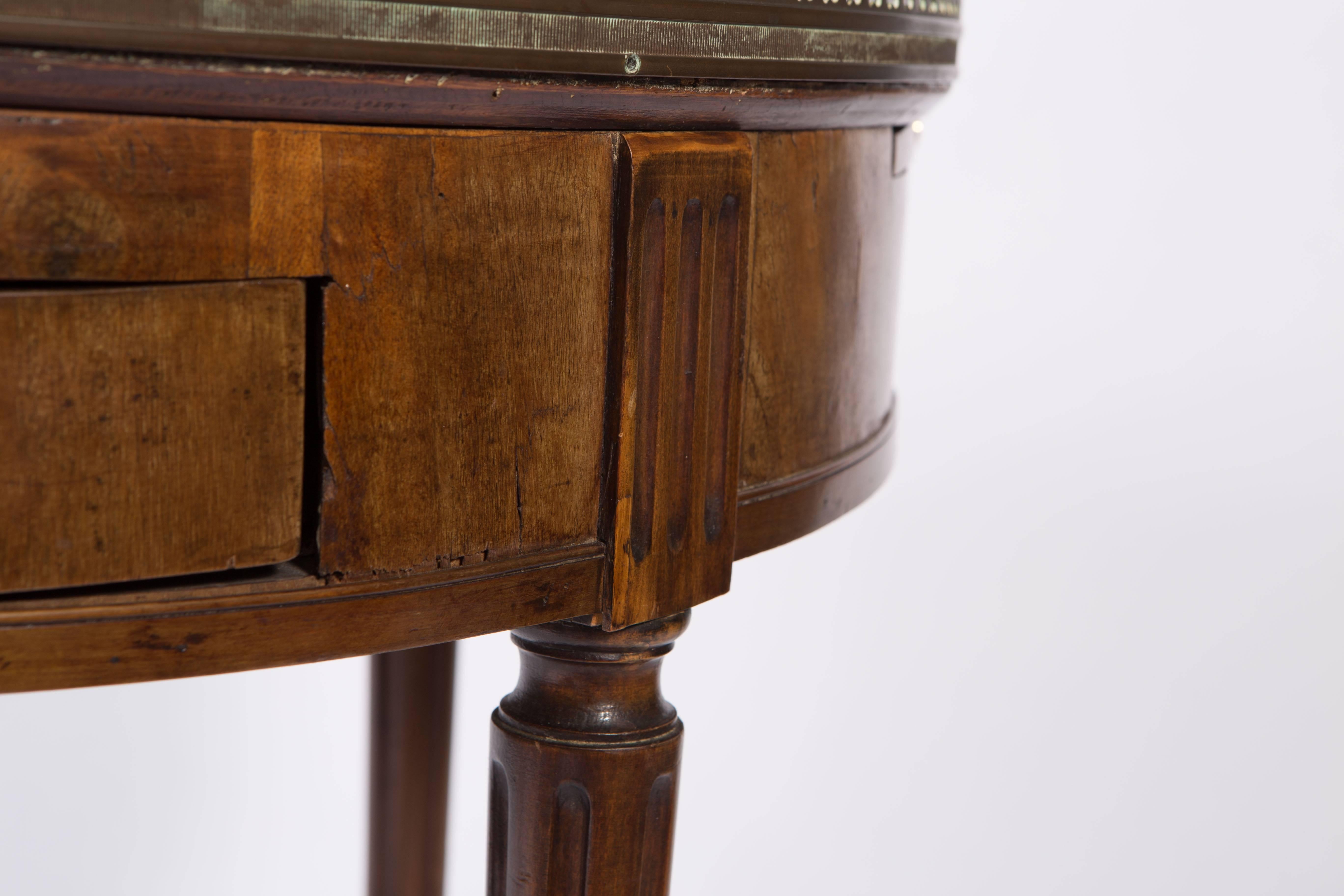 19th Century French Round Mahogany Side Table with Marble Top 8