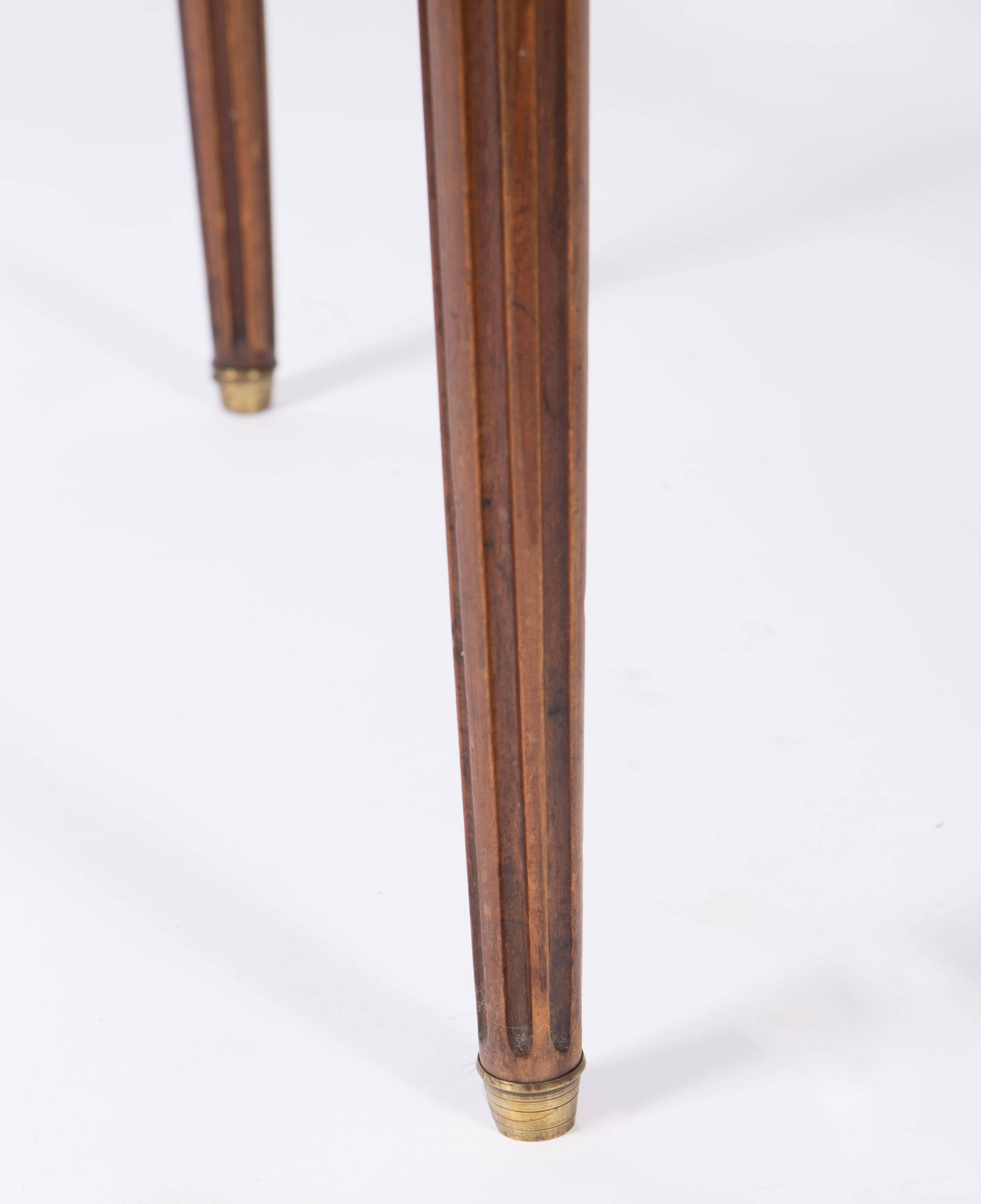 19th Century French Round Mahogany Side Table with Marble Top 11