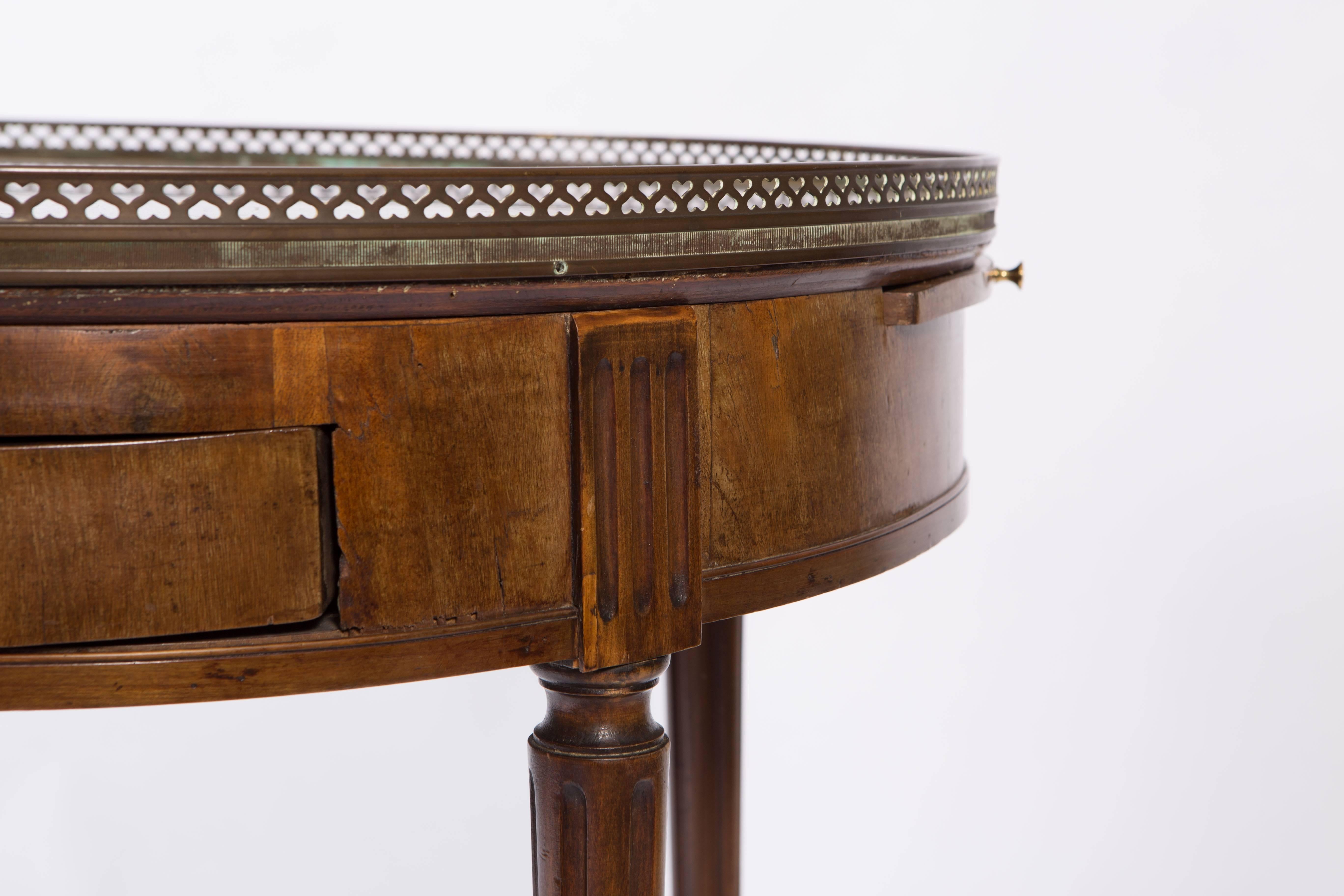 19th Century French Round Mahogany Side Table with Marble Top 4
