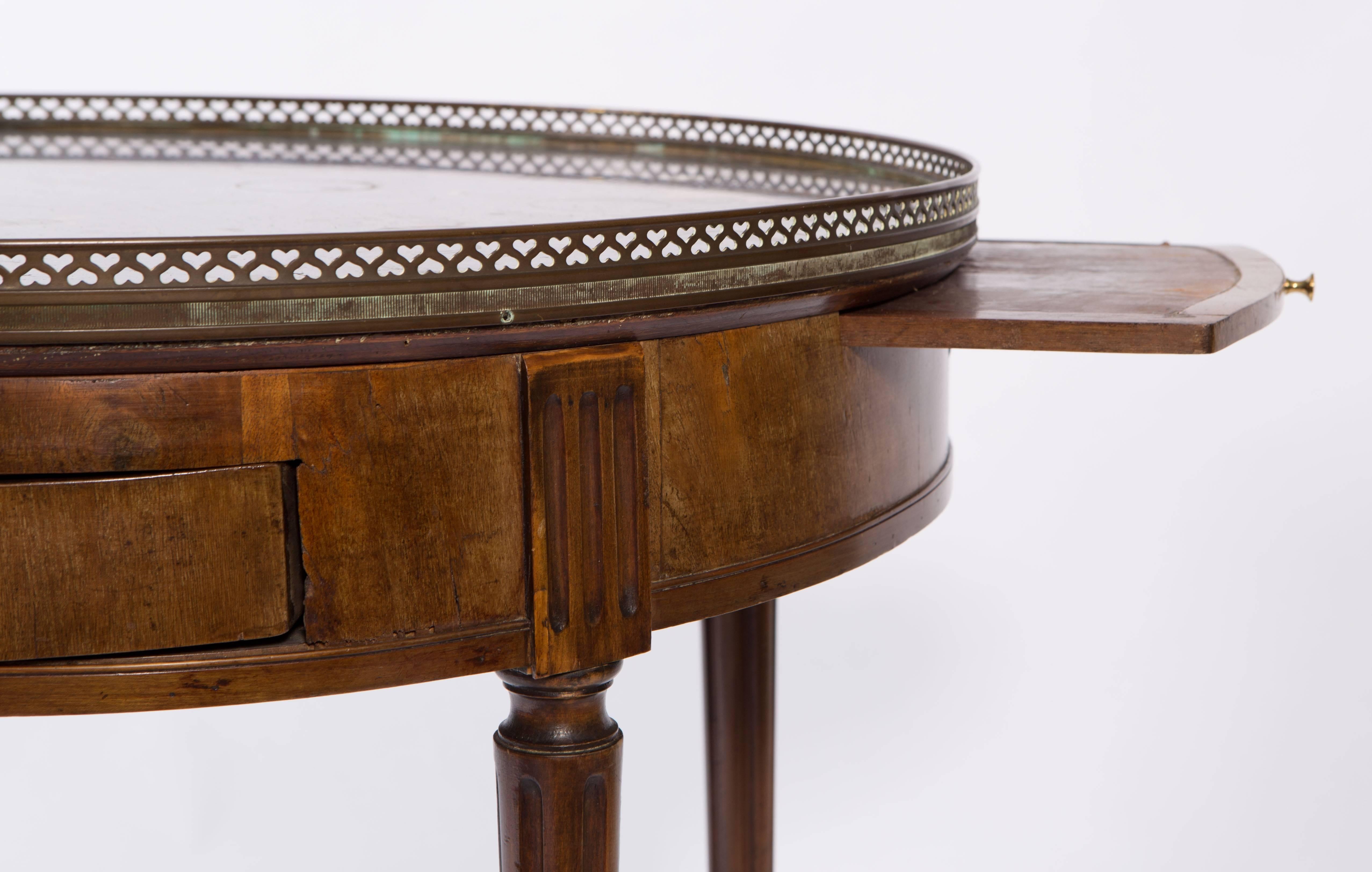 19th Century French Round Mahogany Side Table with Marble Top 5