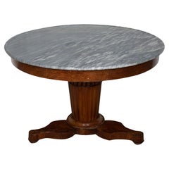 Antique 19th Century French Round Marble Table