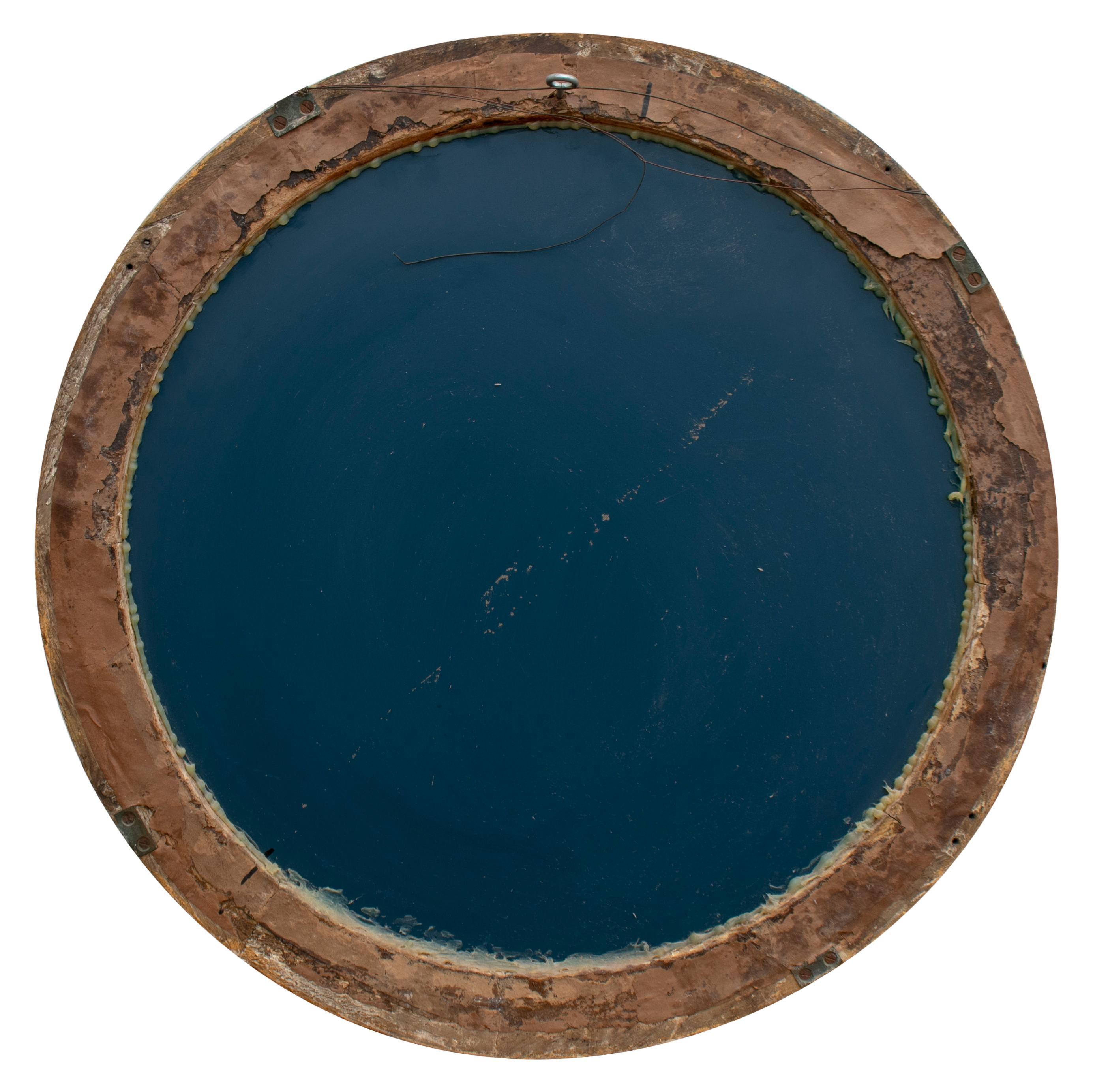 19th Century French Round Mirror with Gilt Frame 1