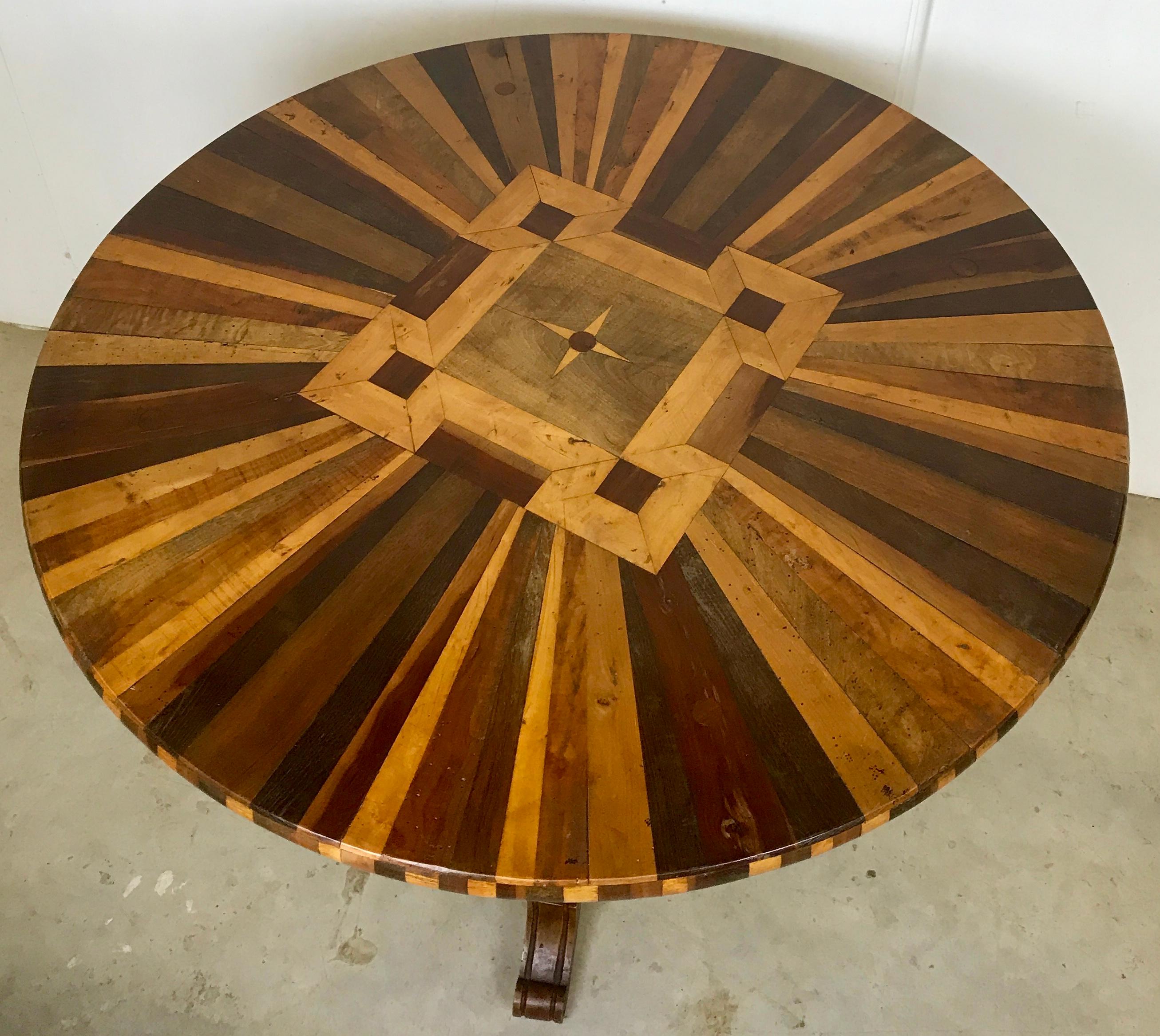 Wood 19th Century French Round Table For Sale