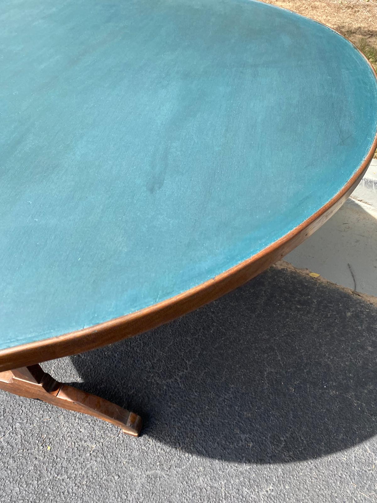 19th Century French Round Tilt-Top Wine Tasting Table with Custom Painted Top For Sale 3