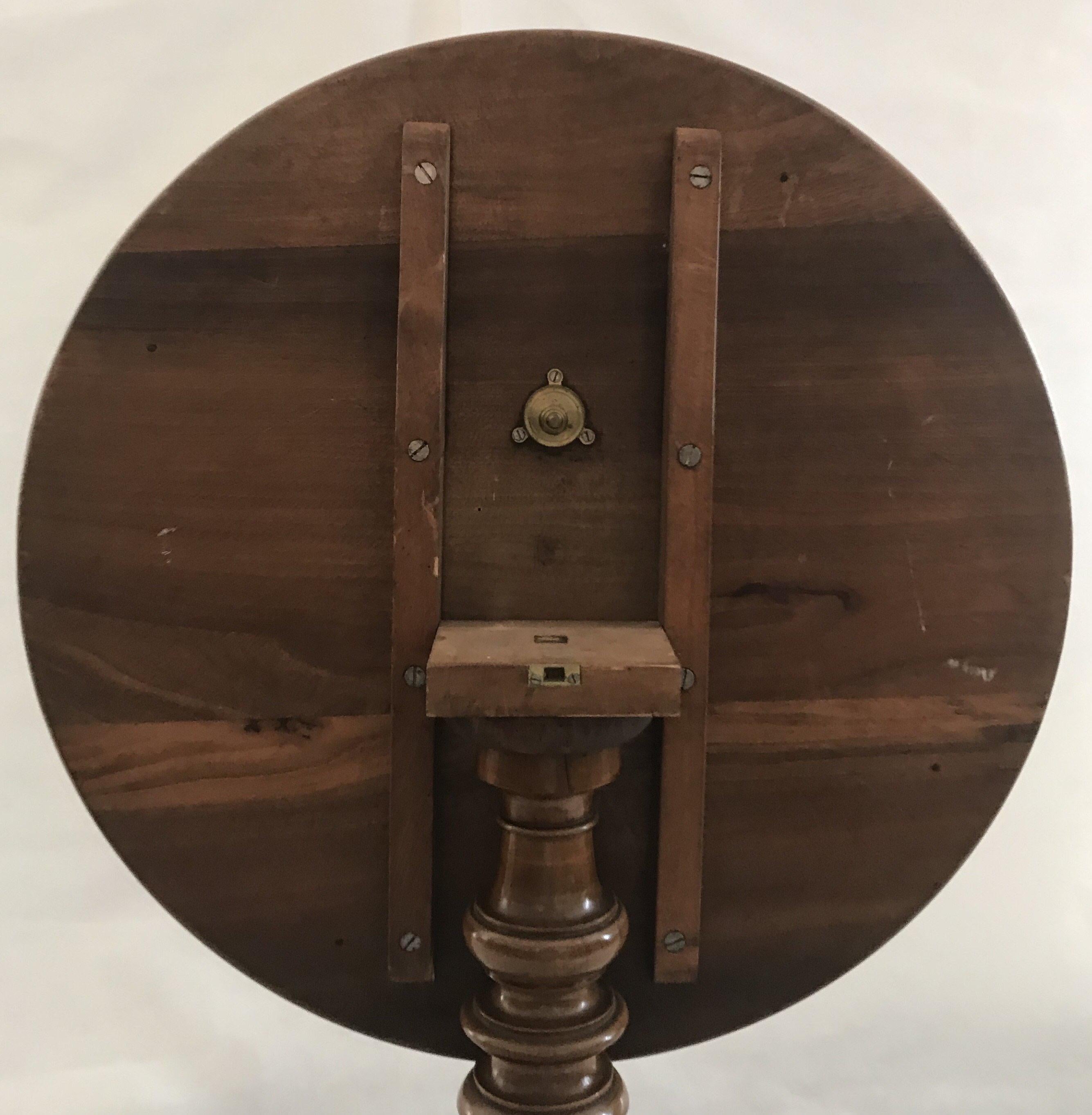 Early 20th Century 19th Century French Round Walnut Side Tilt Top Table