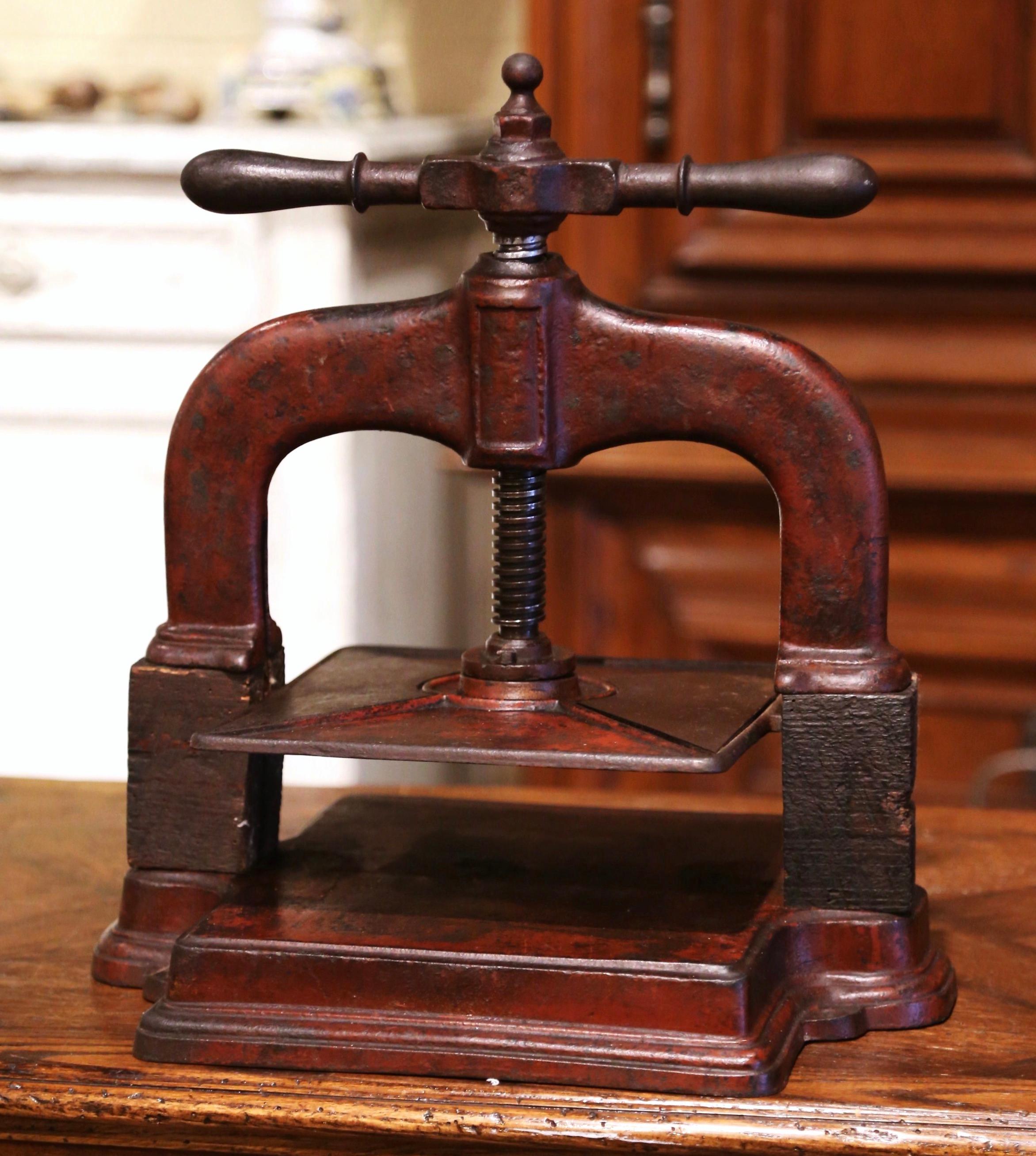 This antique paper binding press was forged in France, circa 1860. The Classic 