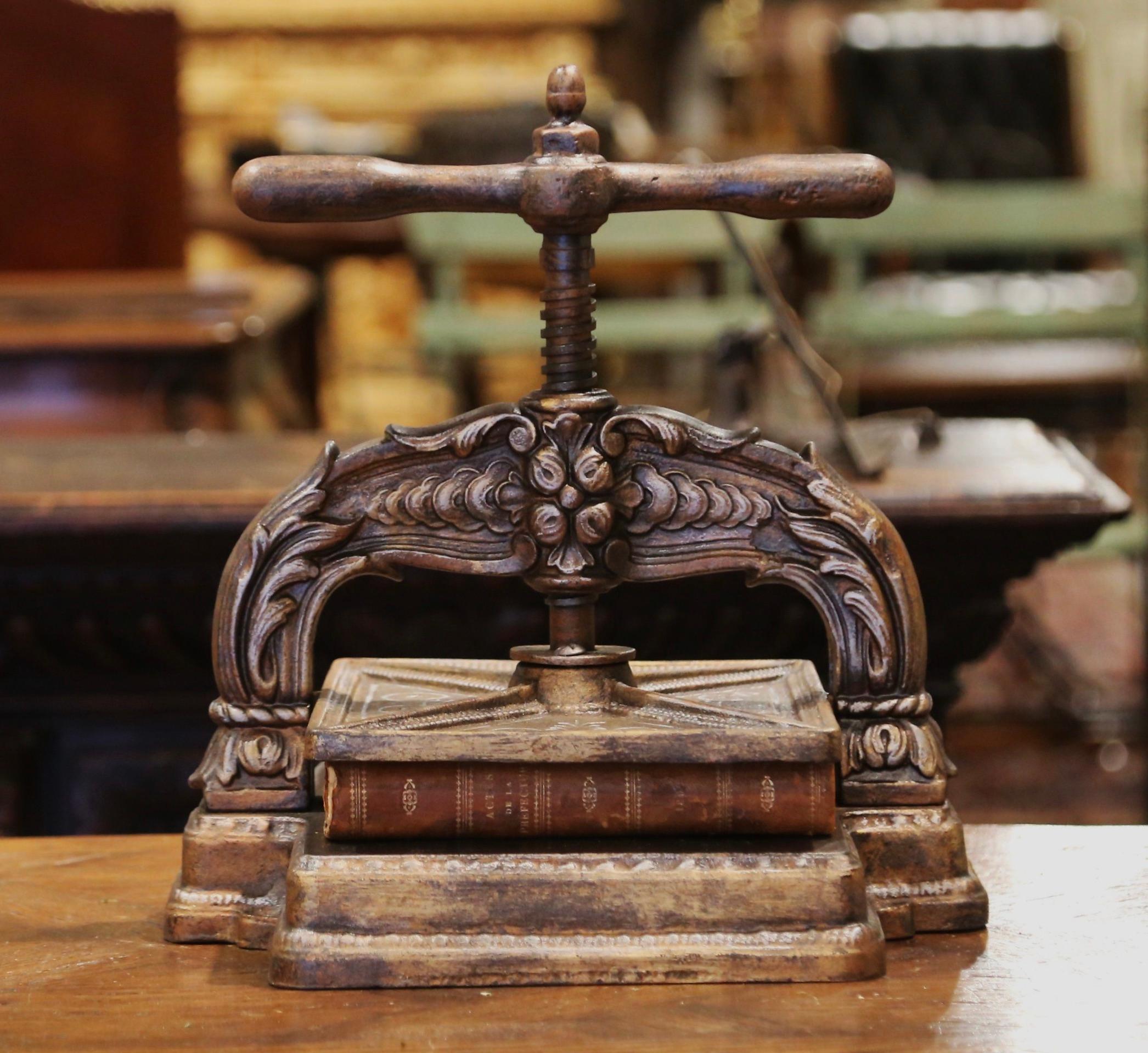 This beautiful paper binding press was forged in France, circa 1860. The Classic 