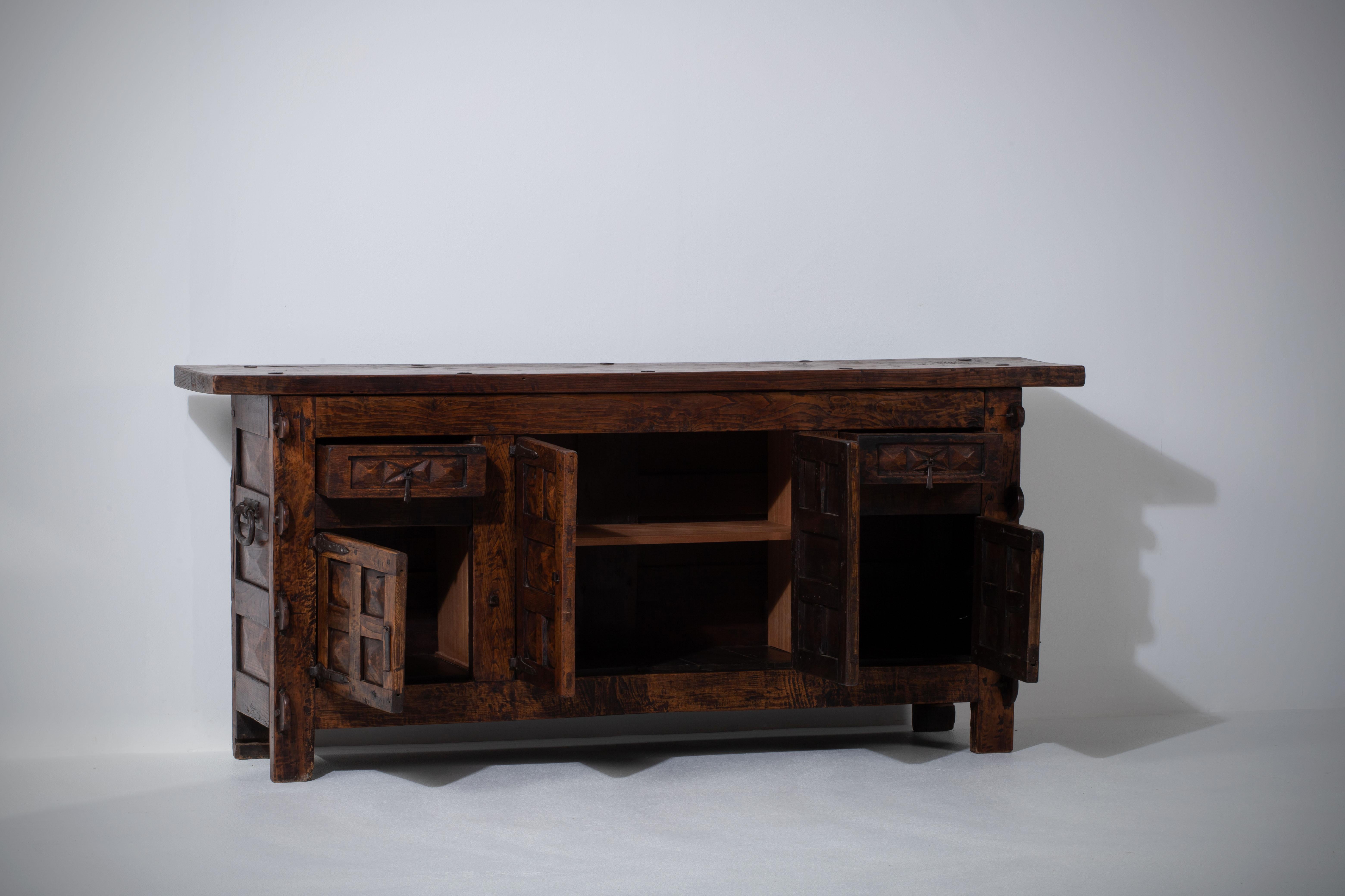 19th Century French Rustic Buffet For Sale 7