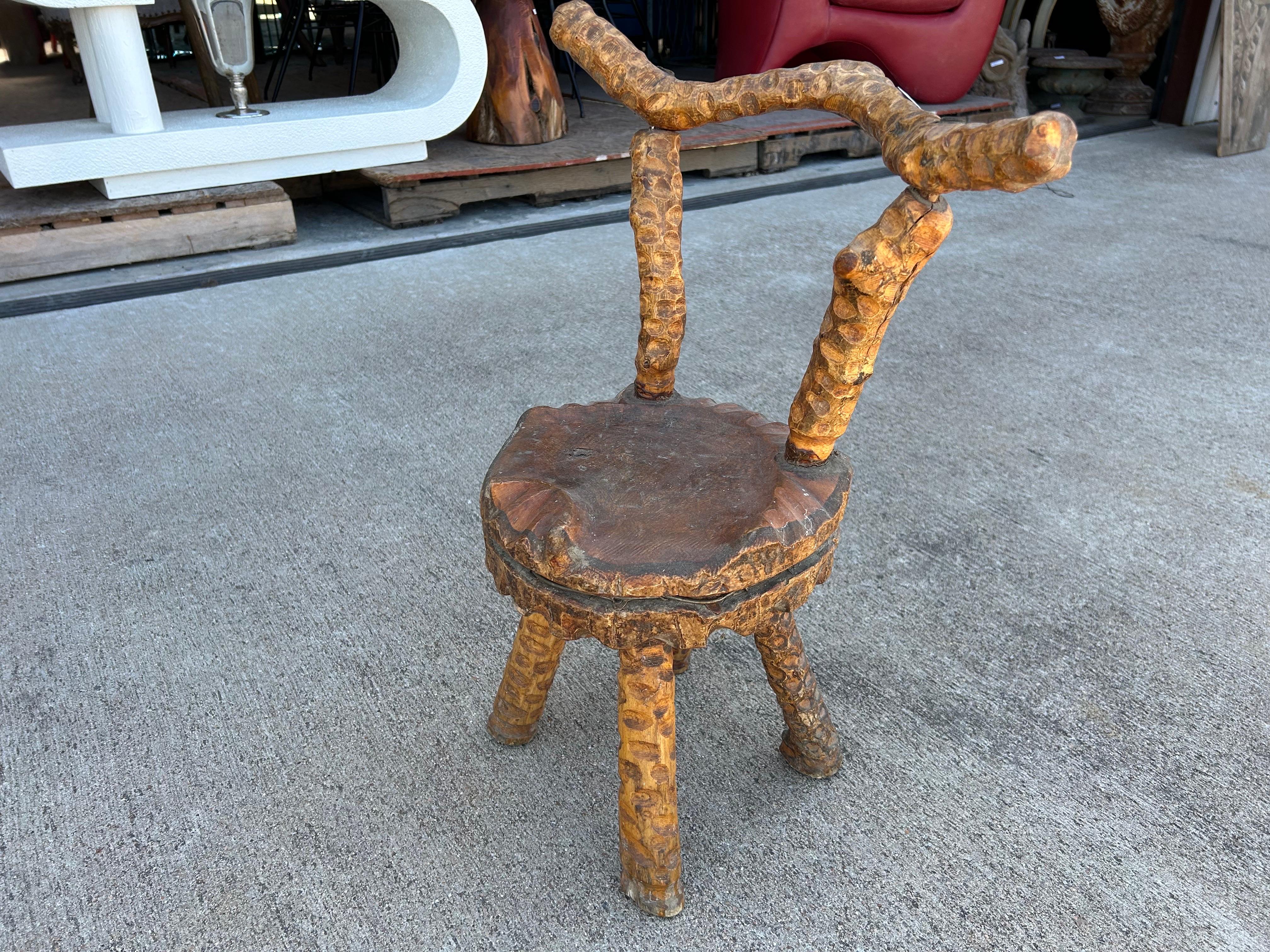 19th Century French Rustic Children’s Chair For Sale 4