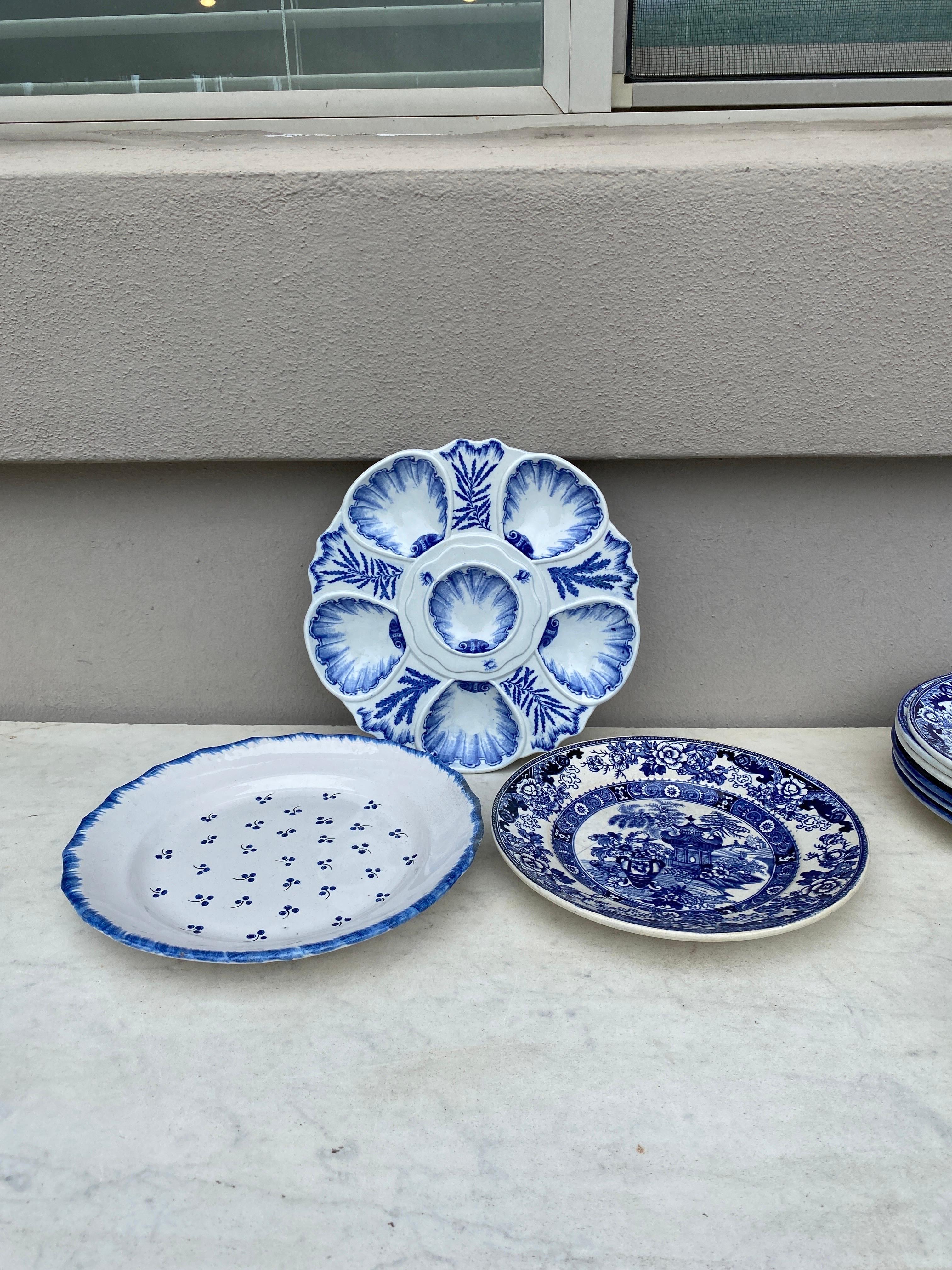 Late 19th Century 19th Century French Rustic Faience Plate Desvres Gabriel Emile Fourmaintraux For Sale