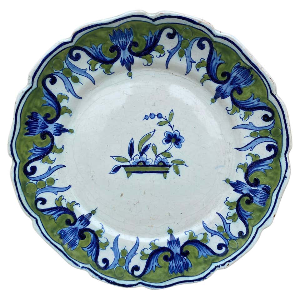 French Faience Nautical Pattern Plate, circa 1900 For Sale at 1stDibs