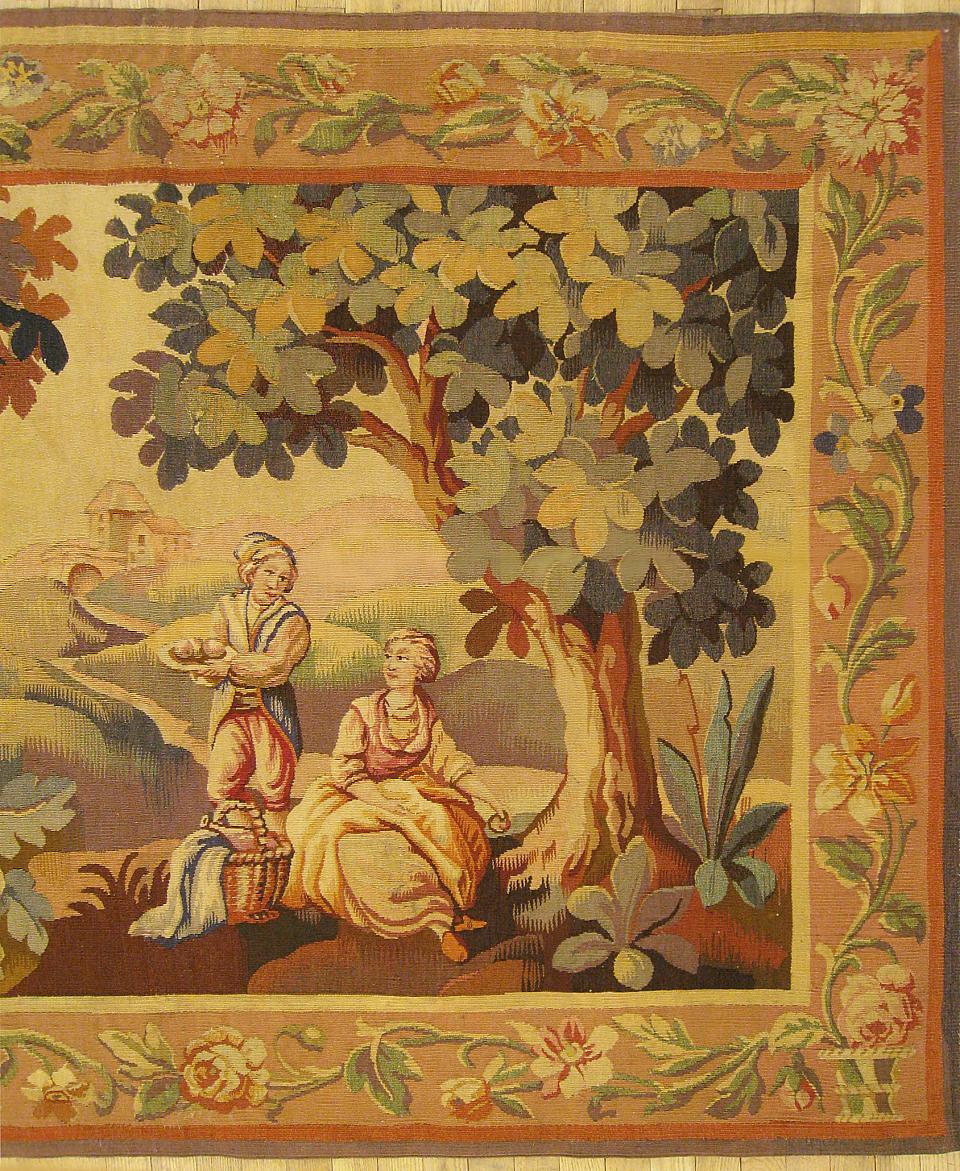 19th Century French Rustic Landscape Tapestry In Good Condition For Sale In New York, NY