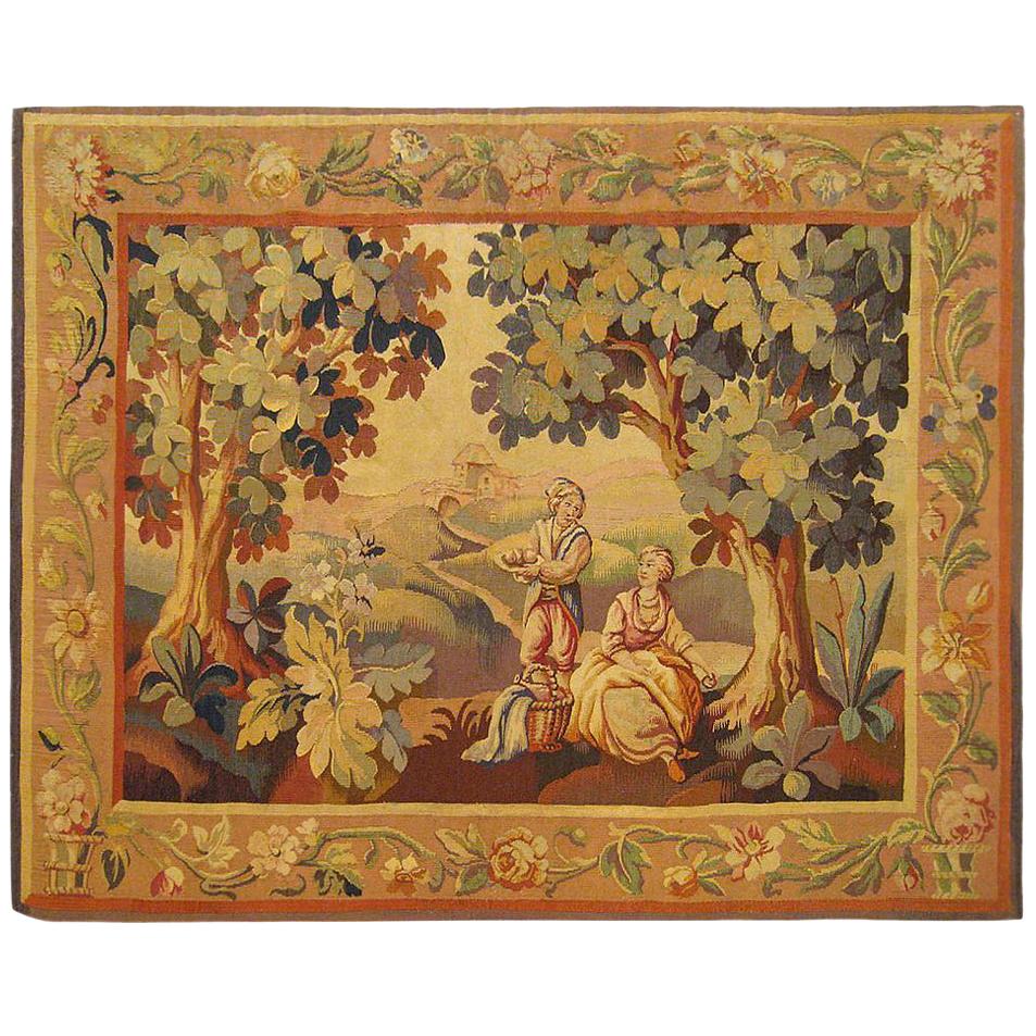 19th Century French Rustic Landscape Tapestry For Sale