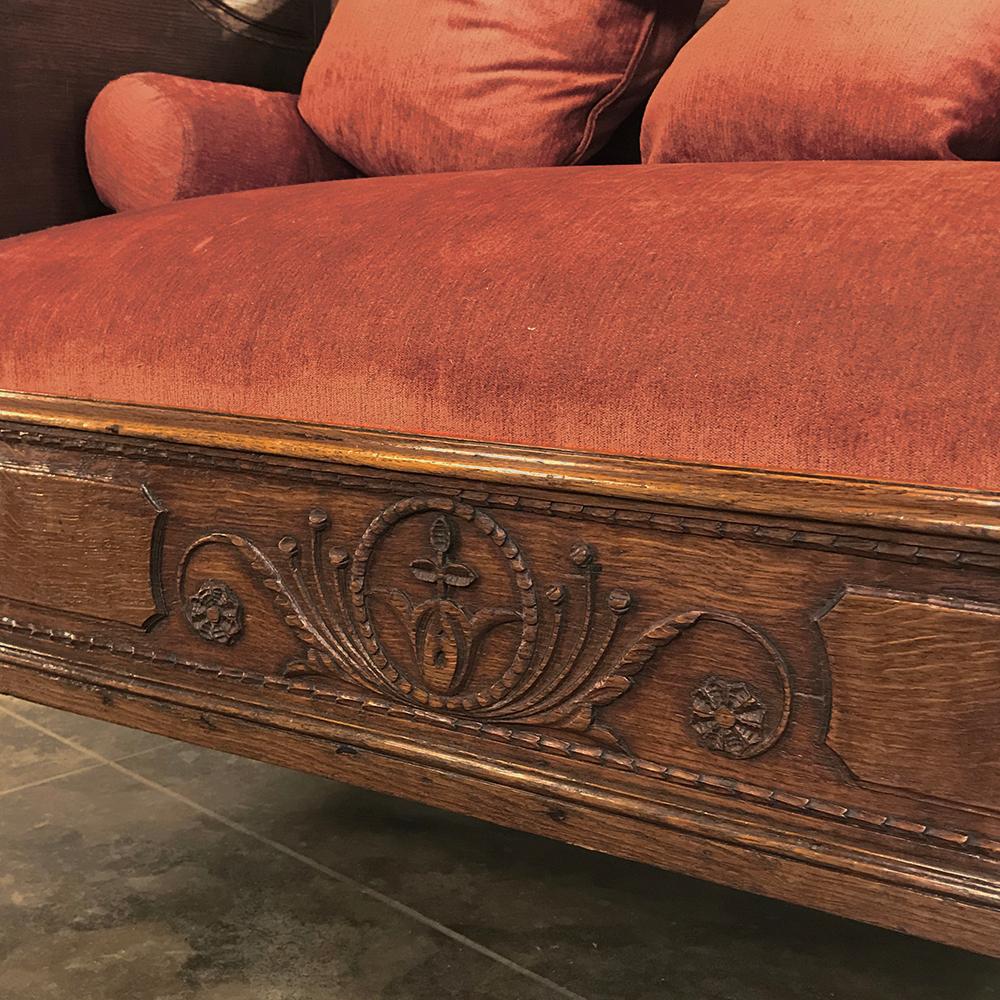 19th Century French Rustic Louis XVI Hand Carved Canapé 'Petite Sofa 4