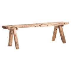 19th Century French Rustic Oak Pig Bench