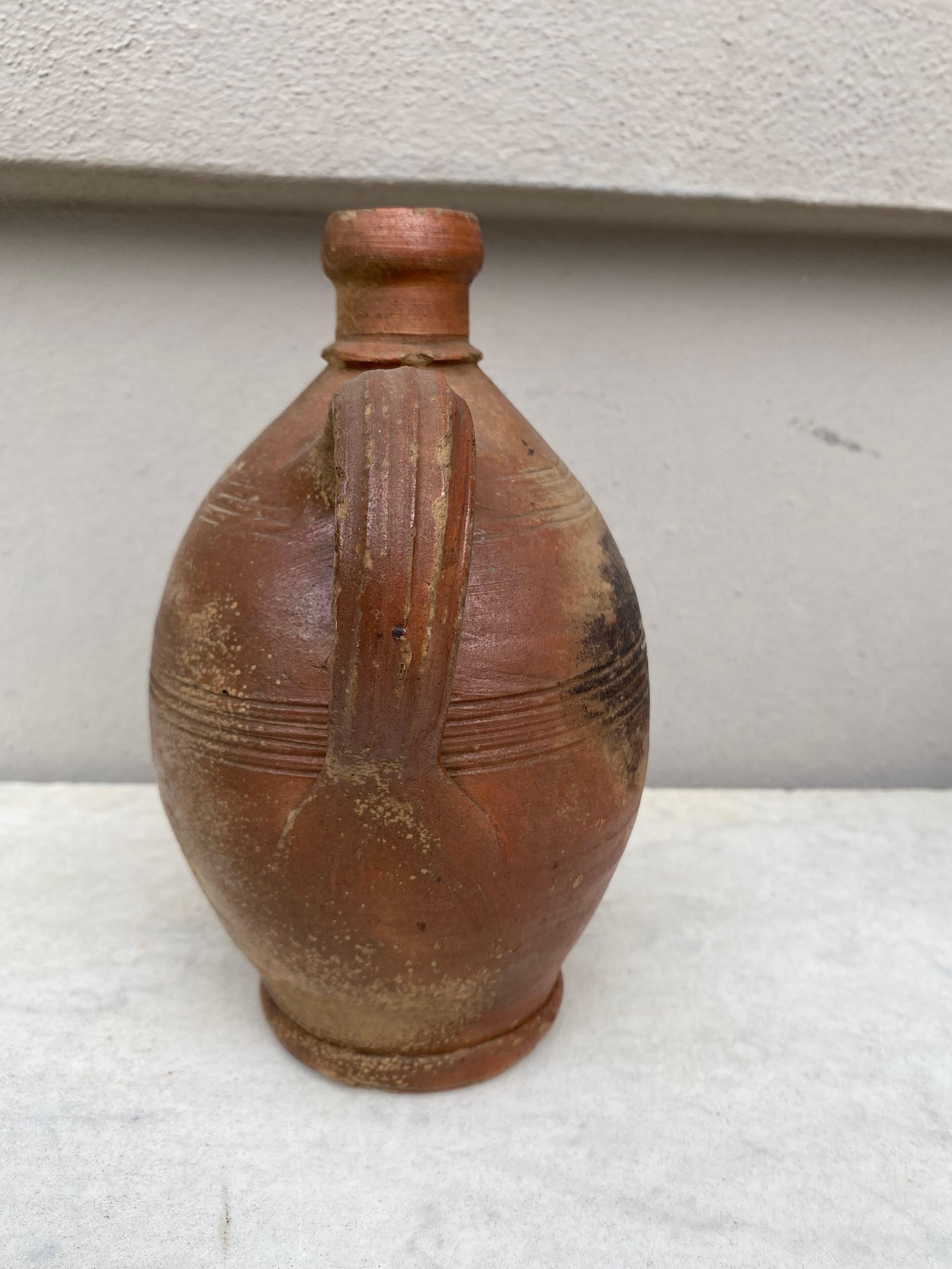 19th Century French Rustic Pottery Pitcher In Good Condition For Sale In Austin, TX