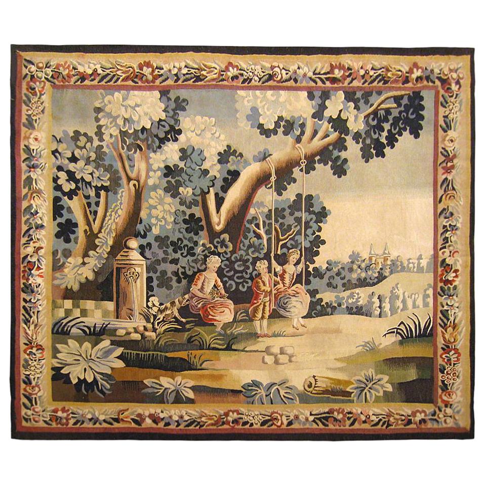 19th Century French Rustic Tapestry For Sale