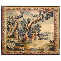 Antique 19th Century French Rustic Tapestry