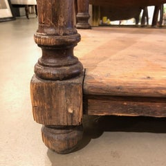 19th Century French Rustic Two-Tier Oak Pastry Table with Resting Marble Top