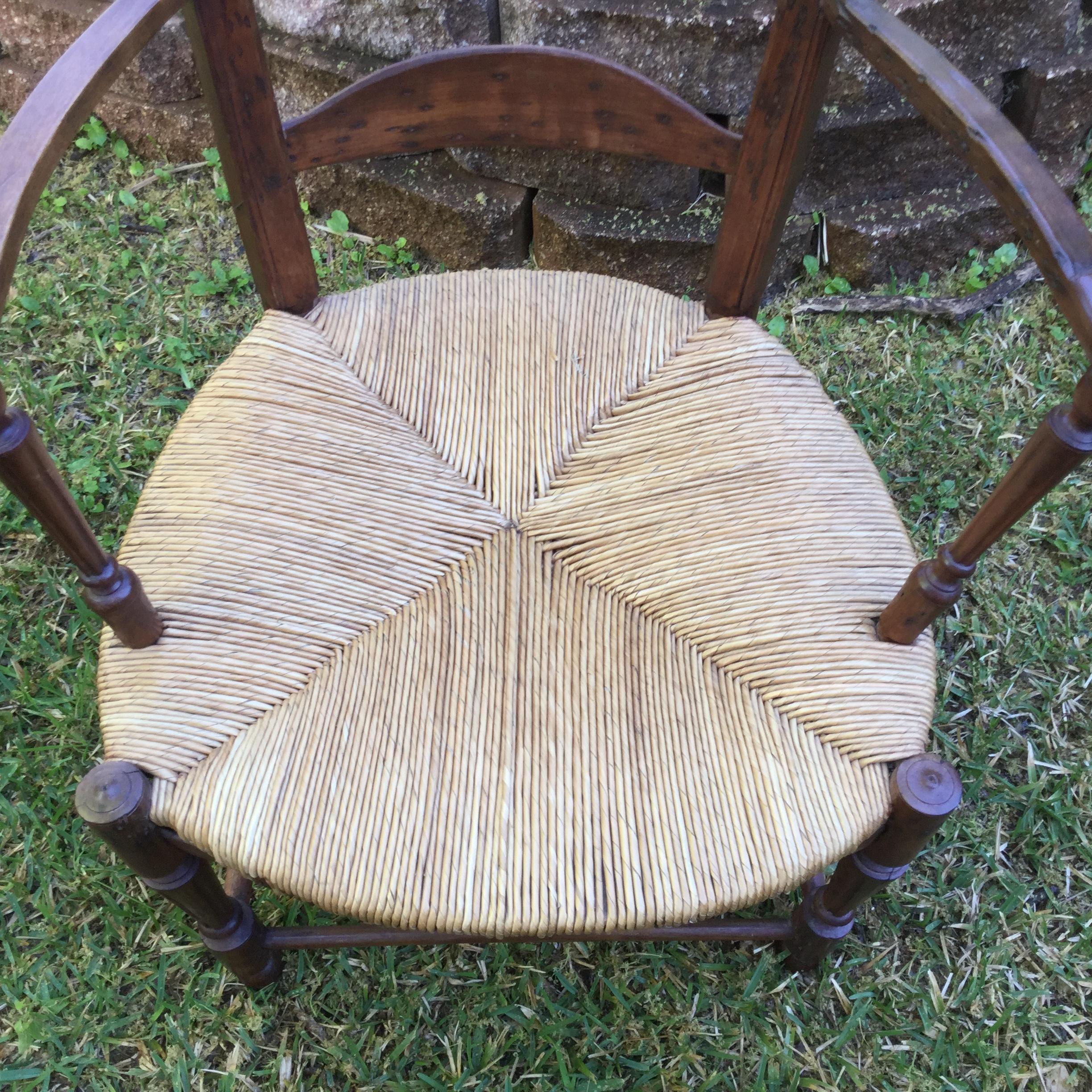 rustic wooden armchair