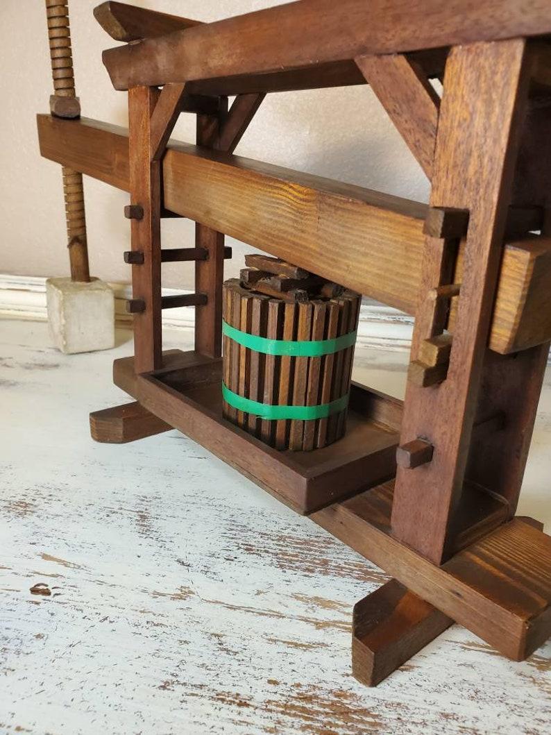 Wood 19th Century French Salesman Sample Wine Screw Press Model For Sale