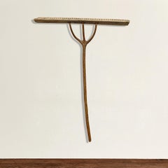 19th Century French Salt Rake on Custom Wall Mount