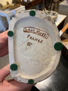 19th Century French Sant Marti Faience Painted Porcelain Tulipiere, Marked