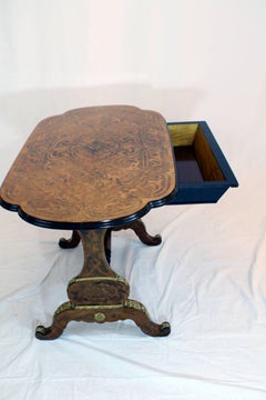 19th Century French Satinwood Marquetry Single Drawer Tea Table