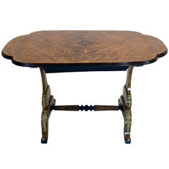 Antique 19th Century French Satinwood Marquetry Single Drawer Tea Table