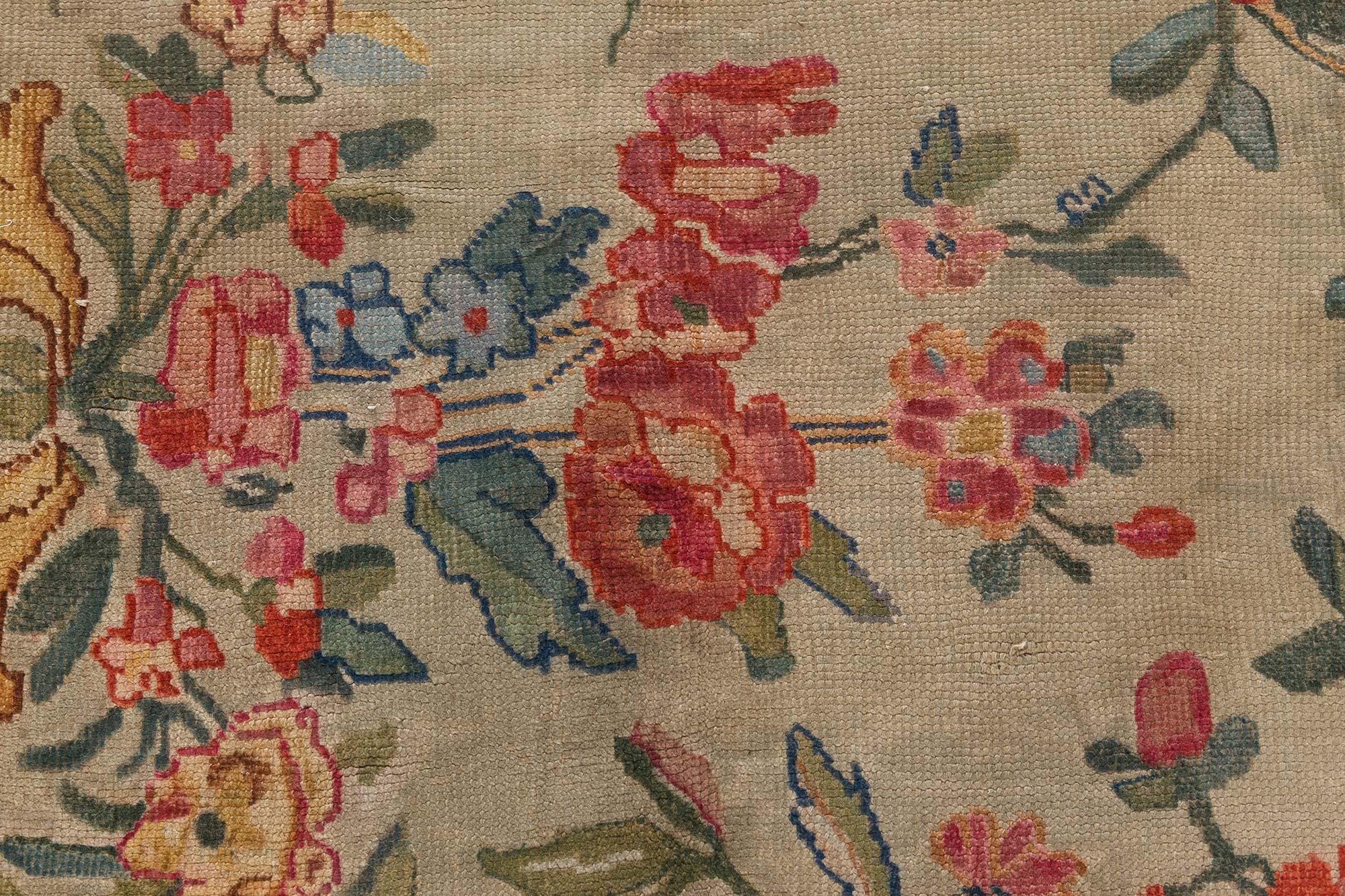 Hand-Woven 19th Century French Savonnerie Fragment Rug For Sale