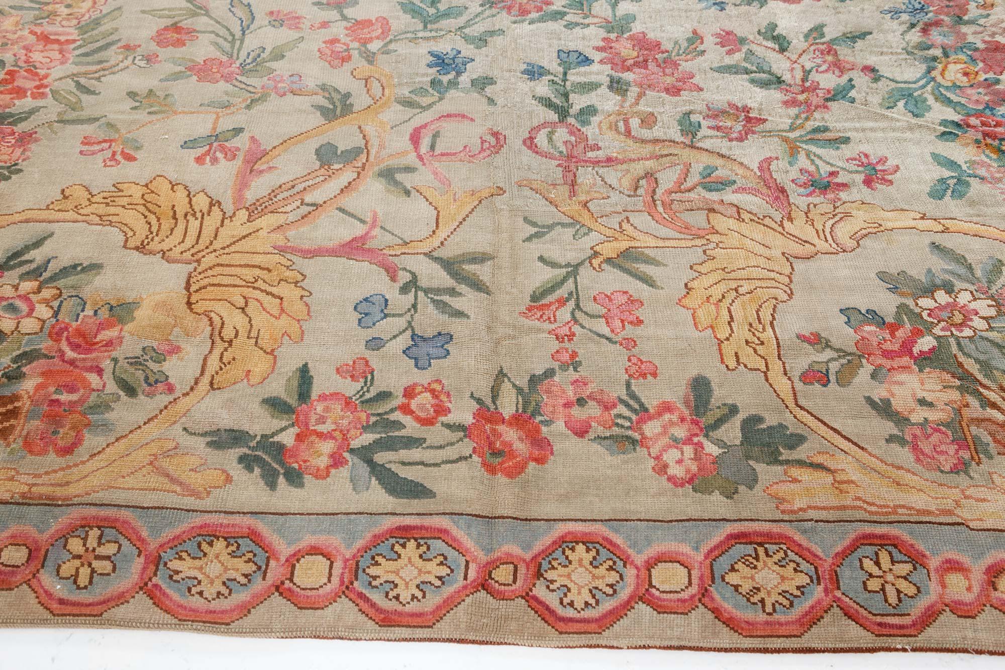 19th Century French Savonnerie Fragment Rug For Sale 1