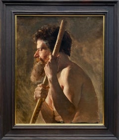 'Bearded Man in Profile', oil on canvas by a French School artist