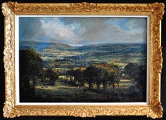 Extensive Landscape - Large French Impressionist Atmospheric Antique Painting