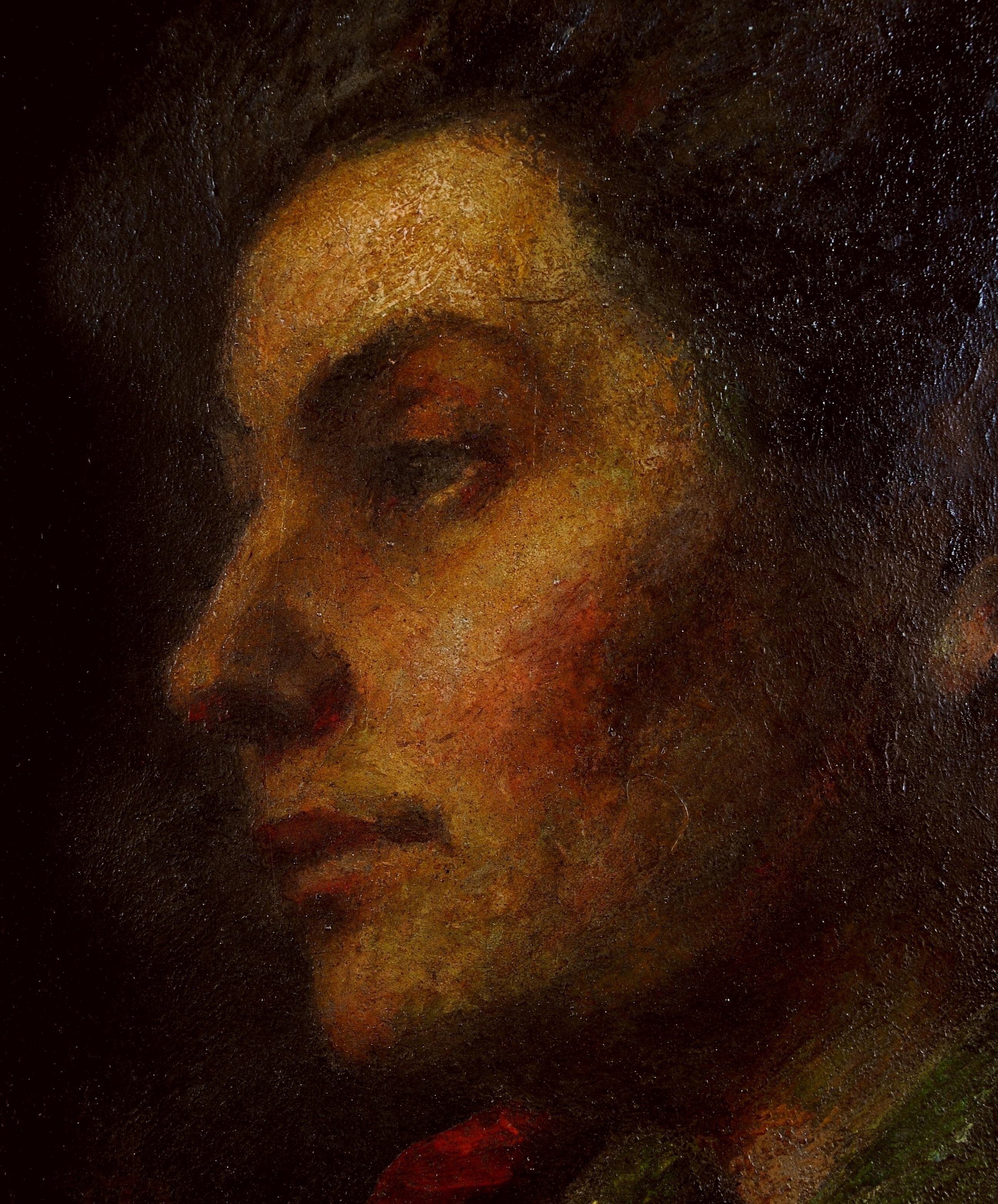 Ritratto di signora - Olio su pannello francese del XIX secolo Pittura antica - Portrait Painting Nero di 19th Century French School