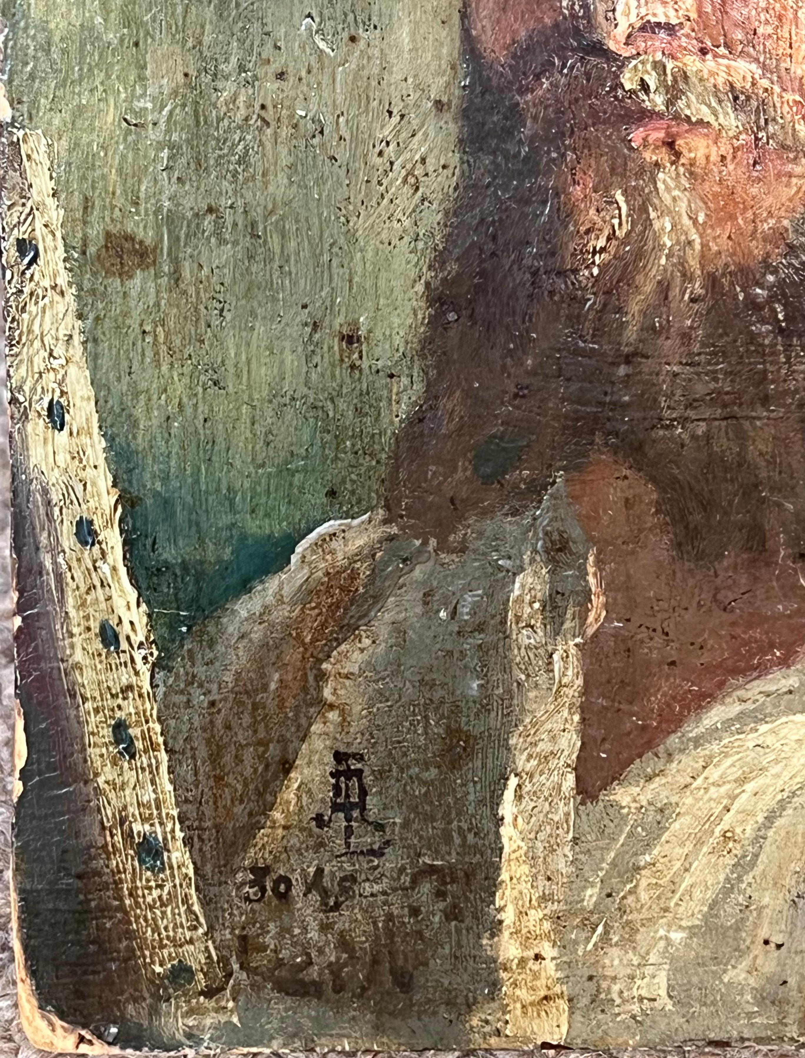 Self Portrait Artist at his Easel 19th Century French Impressionist Oil Painting For Sale 3