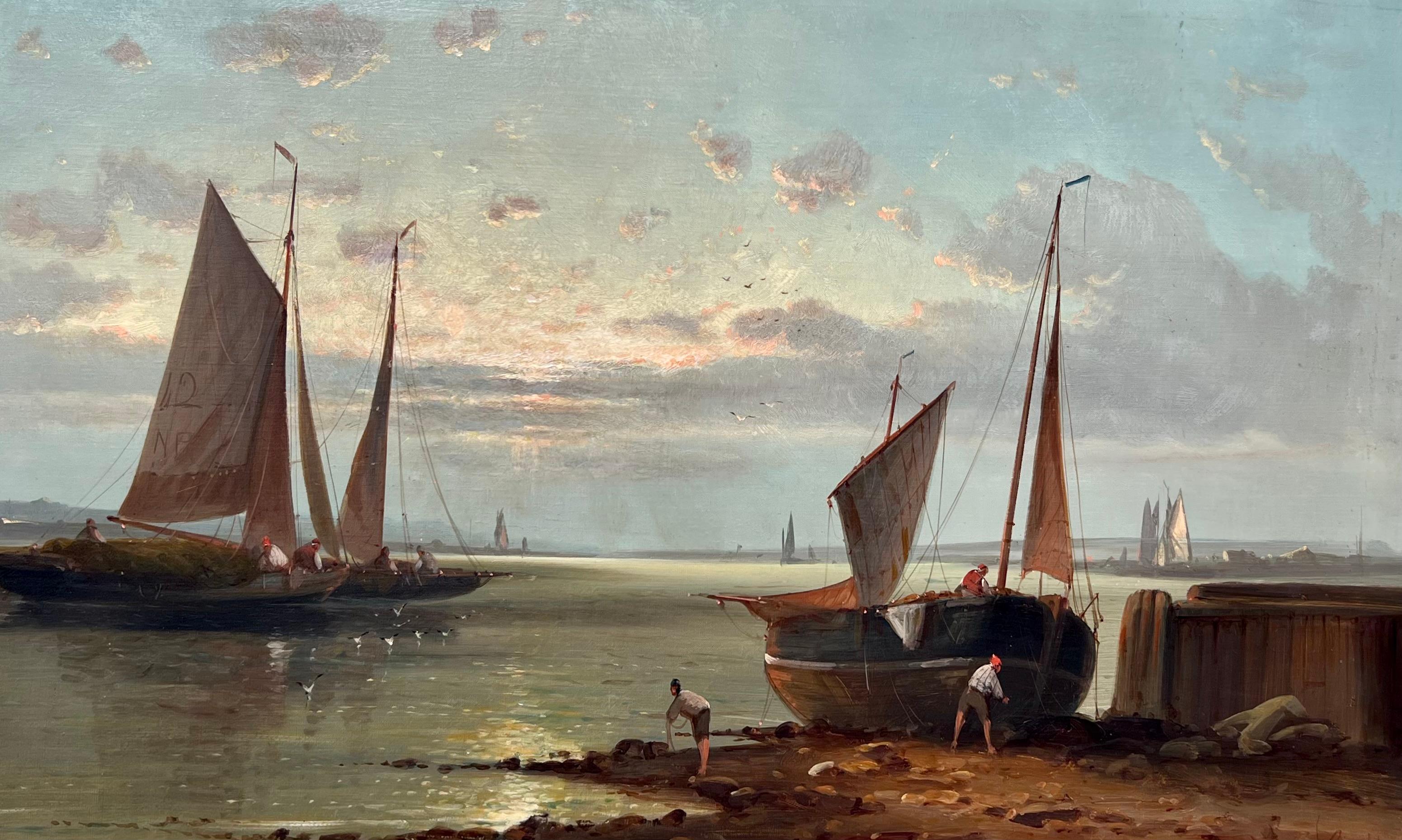 The Calm Harbor - Painting by 19th Century French School