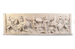 Amazonamachy: A Classical plaster figural frieze relief