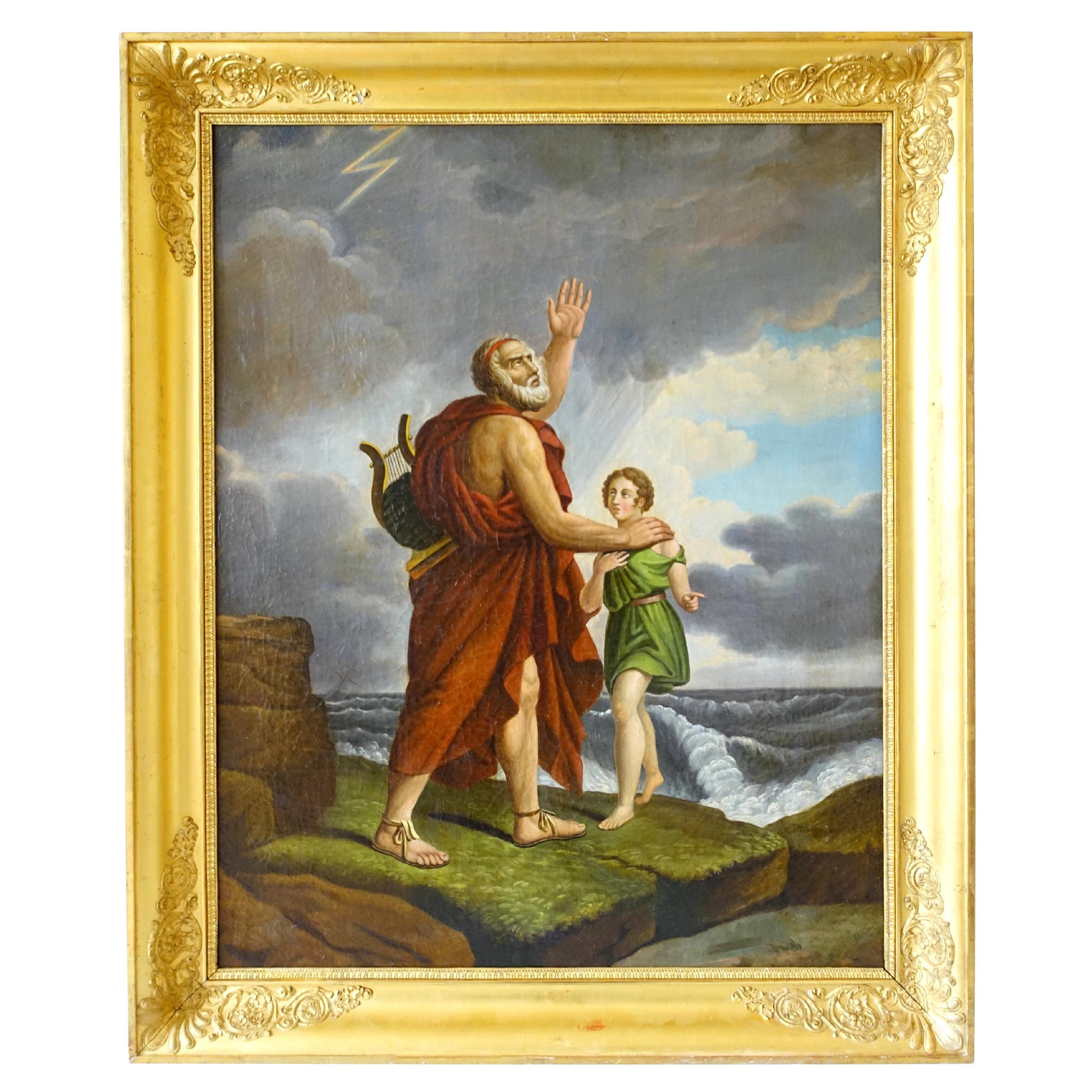 19th century French School after F. Gerard : mythological scene picturing Homere