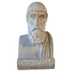 19th Century French School Bust of Aesculapius, Signed