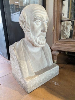 Buste d'Hippocrate de l'école française du XIXe siècle, signé