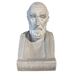 Buste d'Hippocrate de l'école française du XIXe siècle, signé